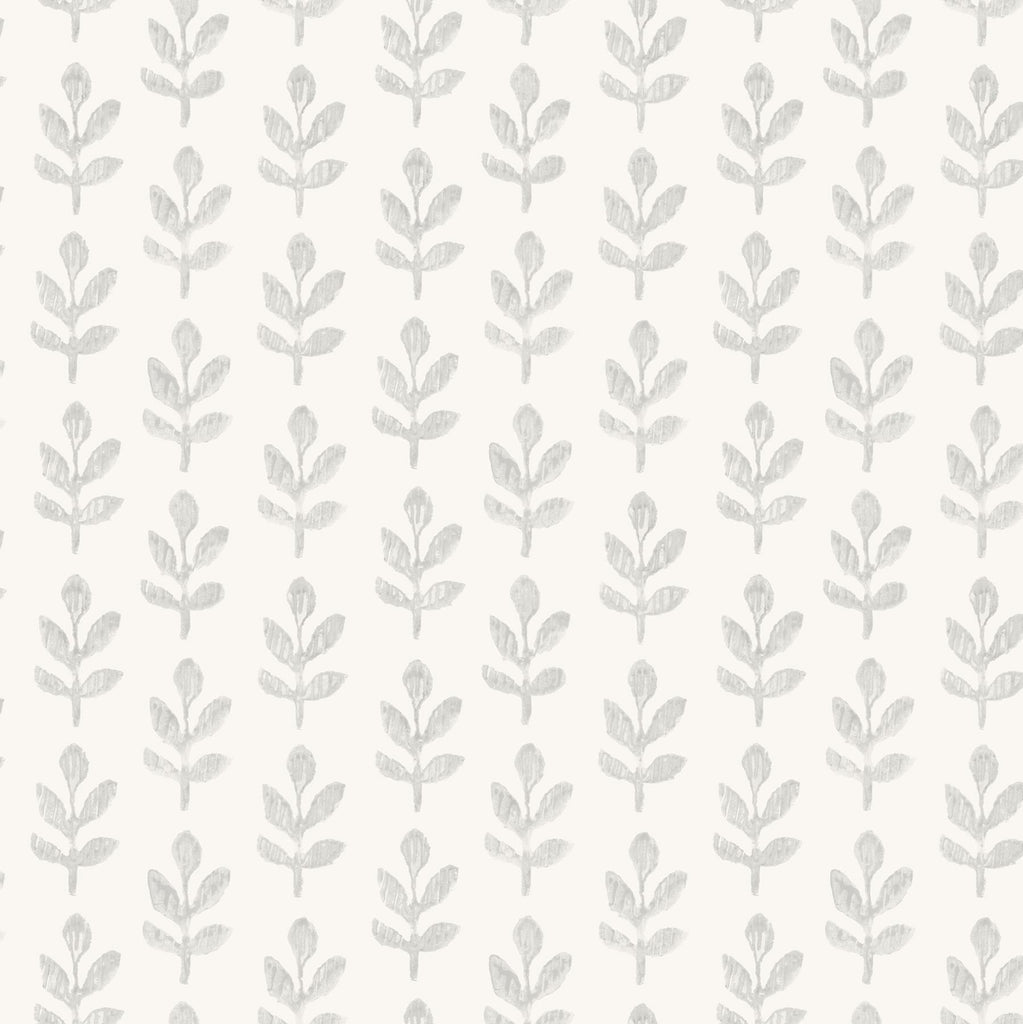 Brewster Home Fashions Whiskers Light Grey Leaf Wallpaper