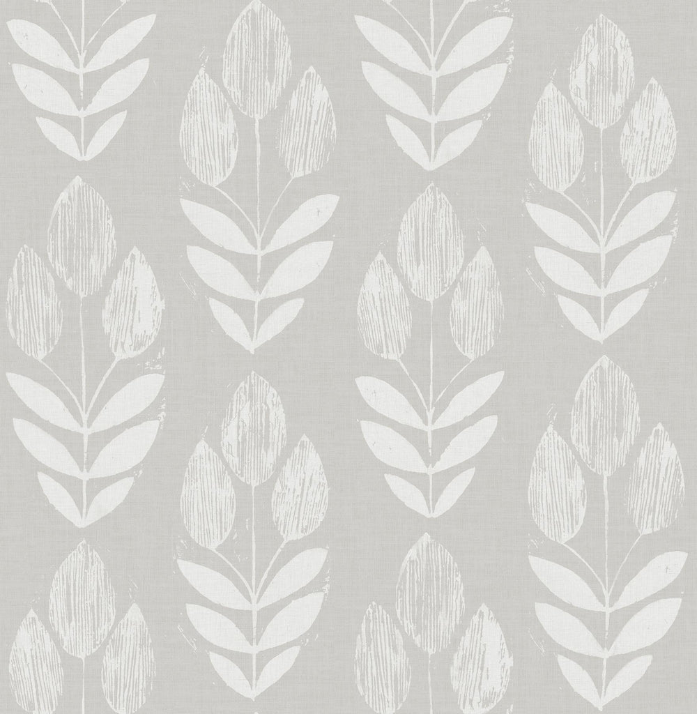 Brewster Home Fashions Garland Block Tulip Grey Wallpaper
