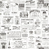 Brewster Home Fashions Adamstown Ivory Newspaper Classifieds Wallpaper