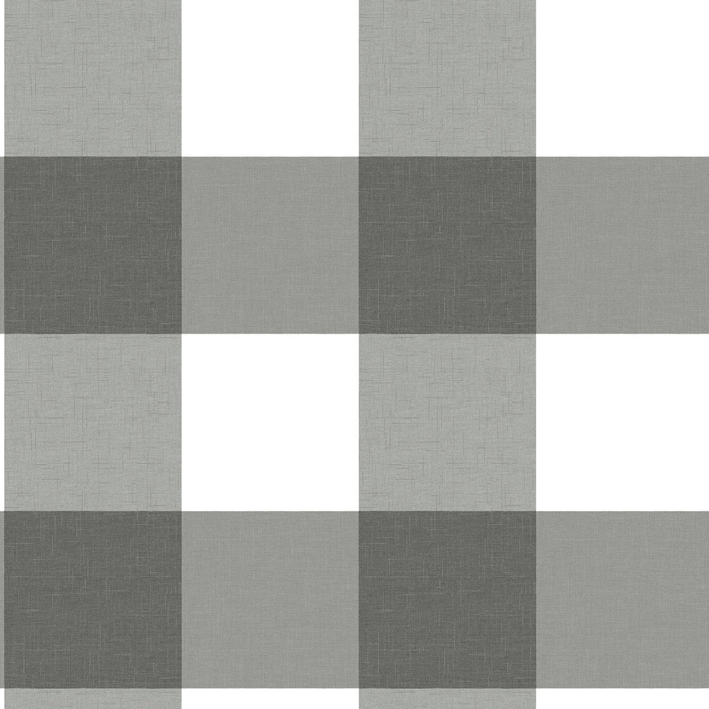 Brewster Home Fashions Amos Gingham Charcoal Wallpaper