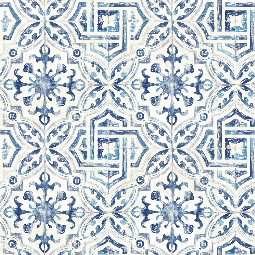Brewster Home Fashions Sonoma Blue Spanish Tile Wallpaper