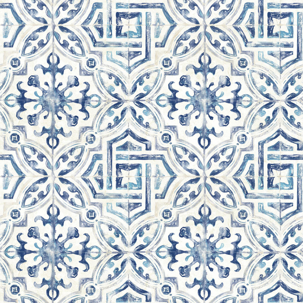 Brewster Home Fashions Sonoma Spanish Tile Blue Wallpaper