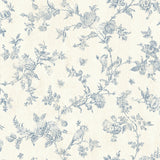 Brewster Home Fashions French Nightingale Floral Scroll Blue Wallpaper