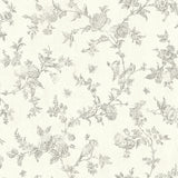 Brewster Home Fashions French Nightingale Taupe Floral Scroll Wallpaper