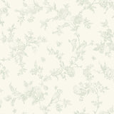 Brewster Home Fashions French Nightingale Sage Floral Scroll Wallpaper