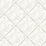 Brewster Home Fashions Brandi White Metallic Faux Tile Wallpaper