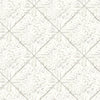 Brewster Home Fashions Brandi White Metallic Faux Tile Wallpaper