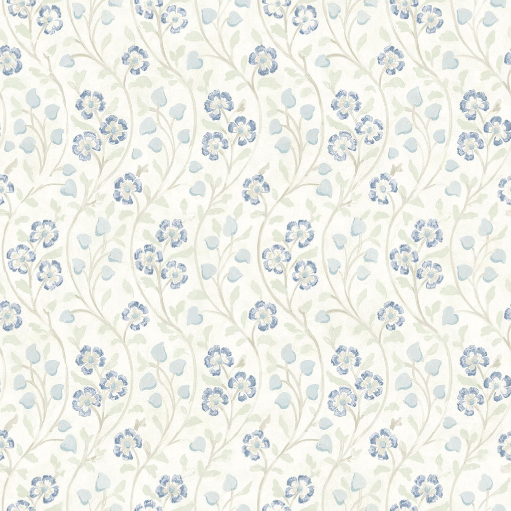 Brewster Home Fashions Patsy Blue Floral Wallpaper