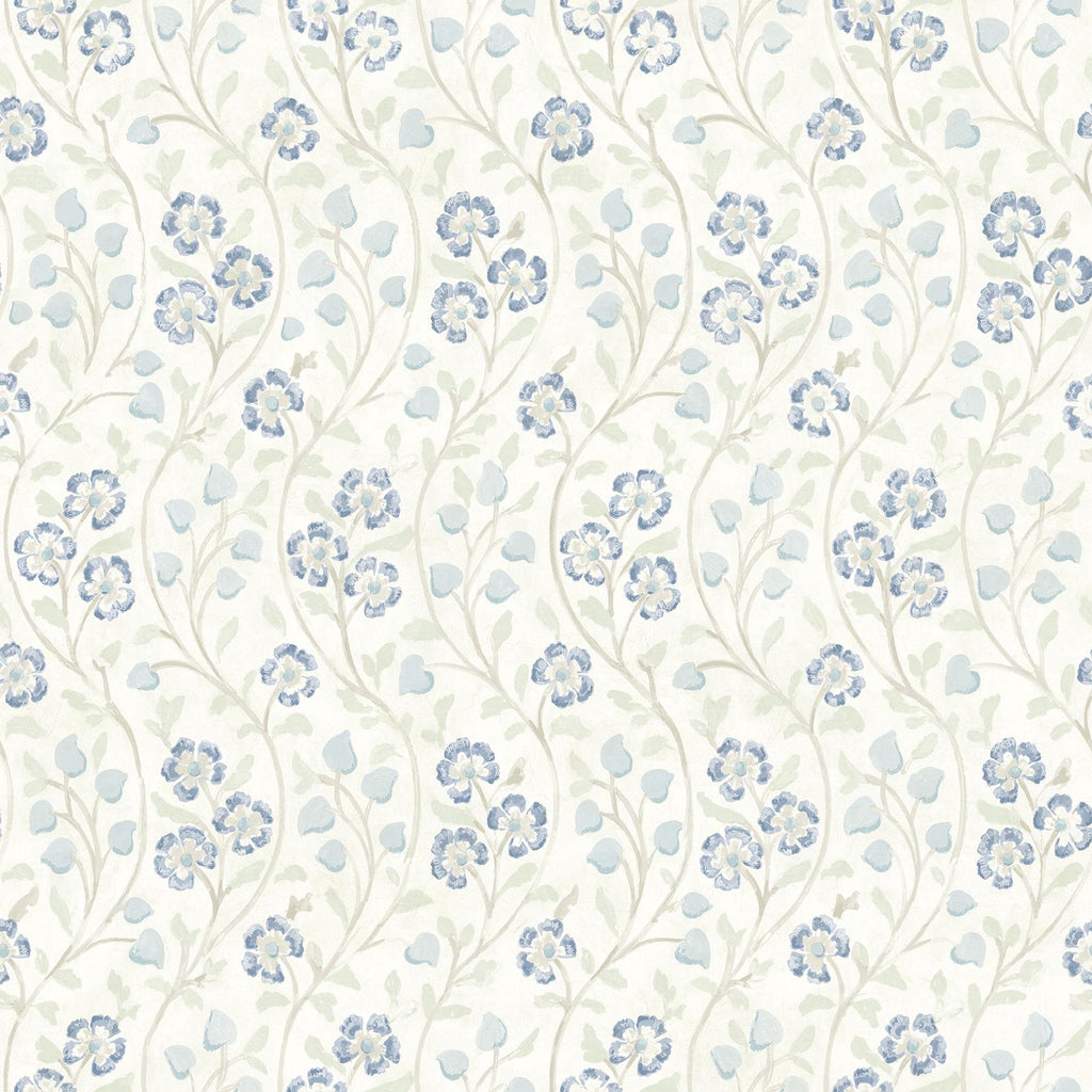 Brewster Home Fashions Patsy Floral Blue Wallpaper
