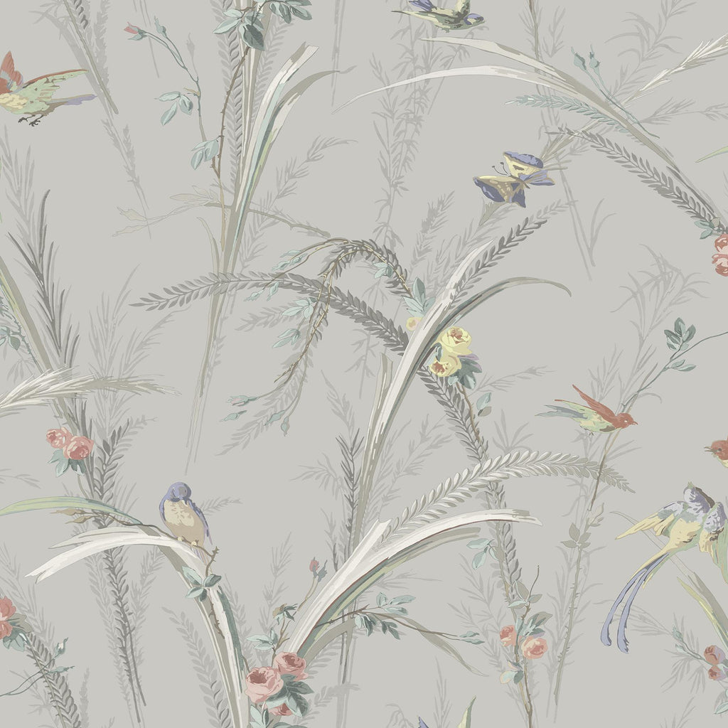 Brewster Home Fashions Meadowlark Botanical Grey Wallpaper