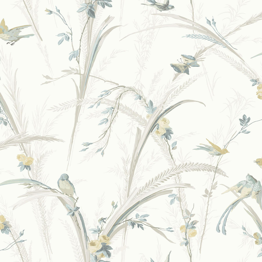 Brewster Home Fashions Meadowlark Botanical Light Grey Wallpaper