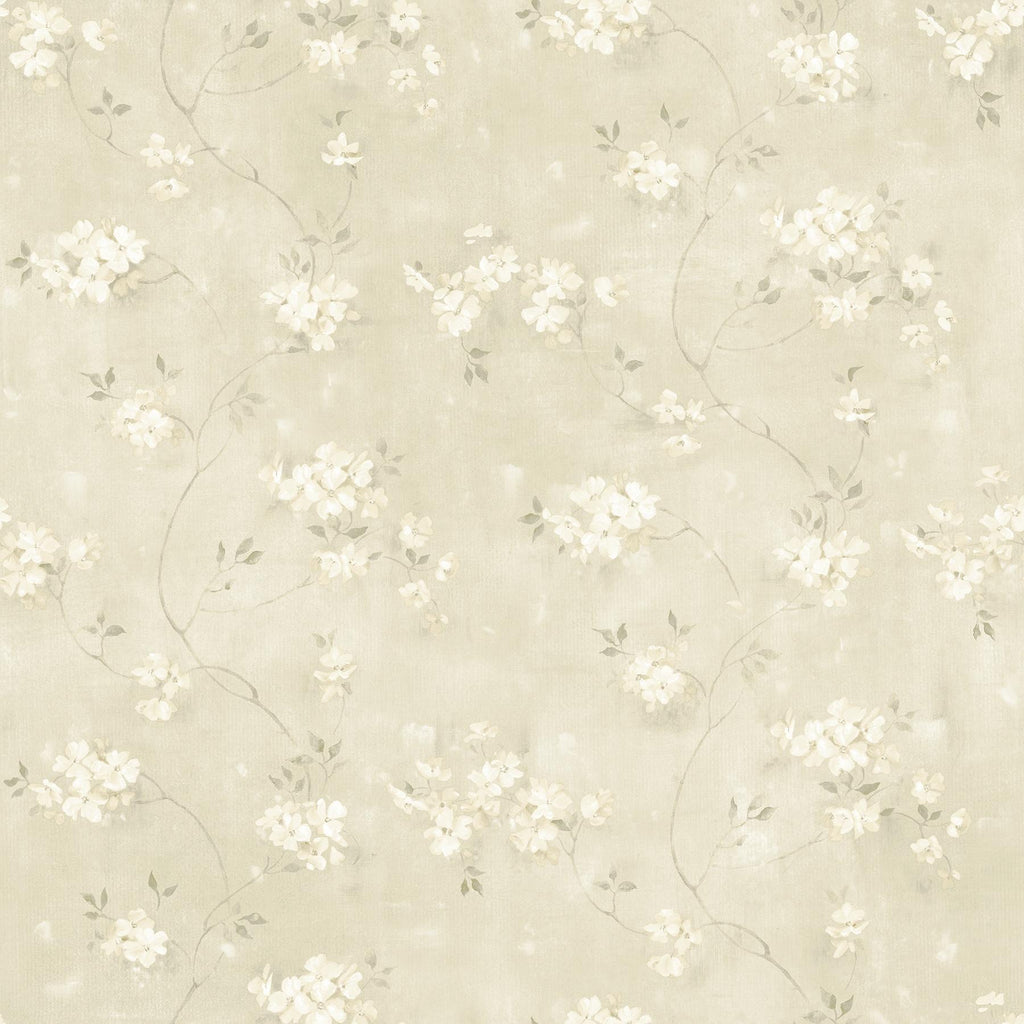 Brewster Home Fashions Braham Taupe Floral Trail Wallpaper