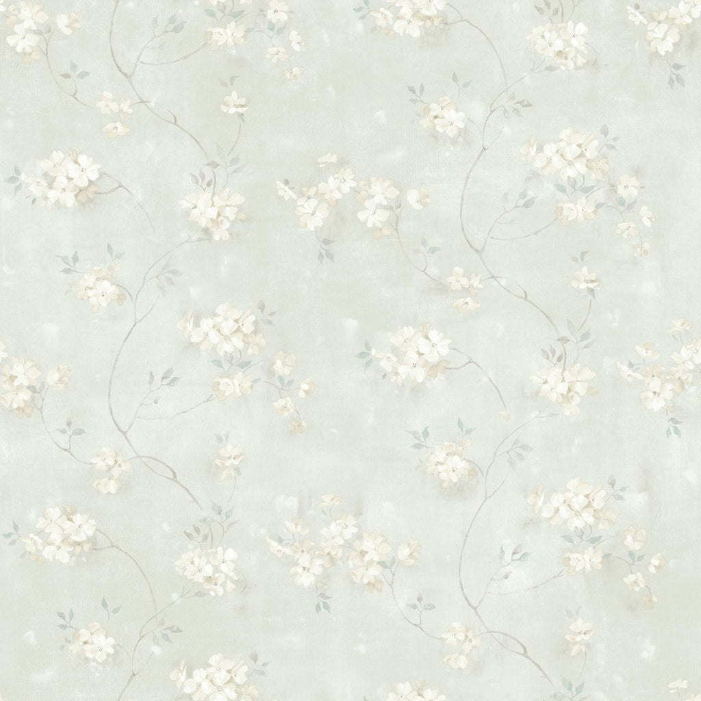 Brewster Home Fashions Braham Teal Floral Trail Wallpaper