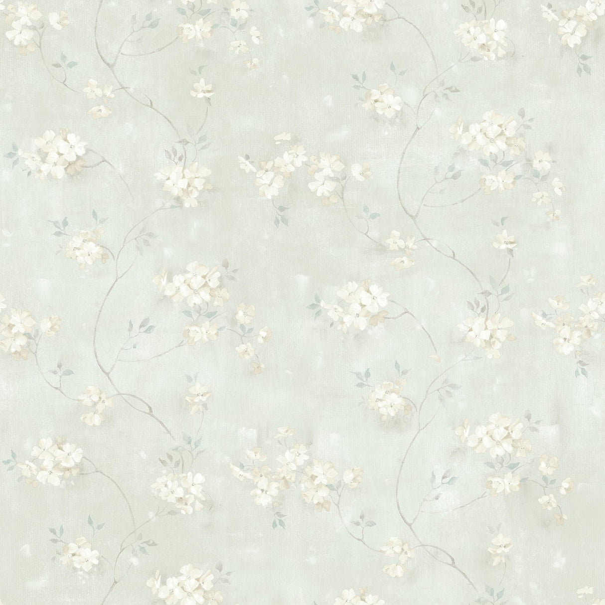 Brewster Home Fashions Braham Floral Trail Teal Wallpaper