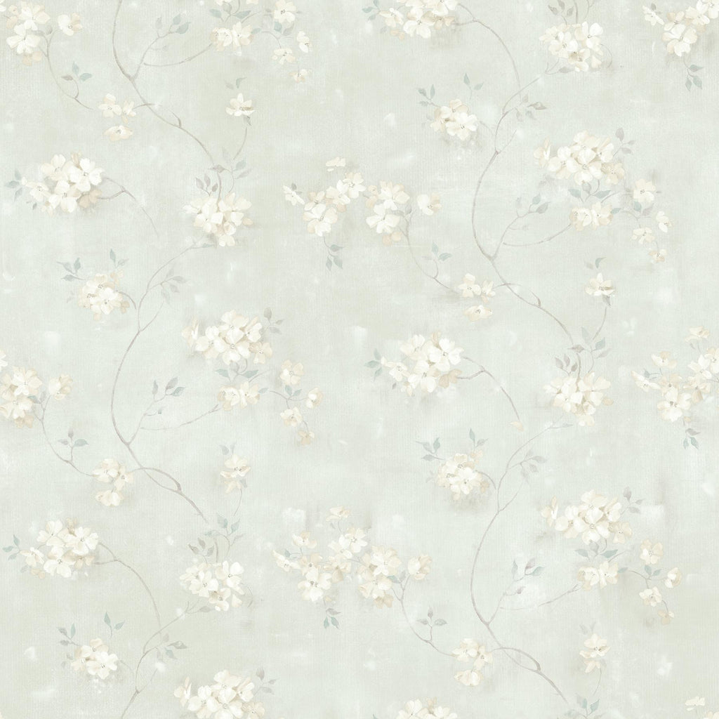 Brewster Home Fashions Braham Floral Trail Teal Wallpaper