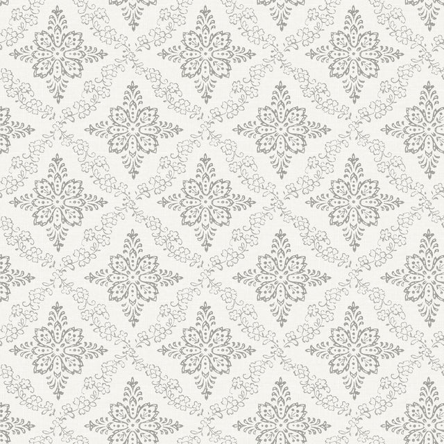 Brewster Home Fashions Wynonna Light Grey Geometric Floral Wallpaper