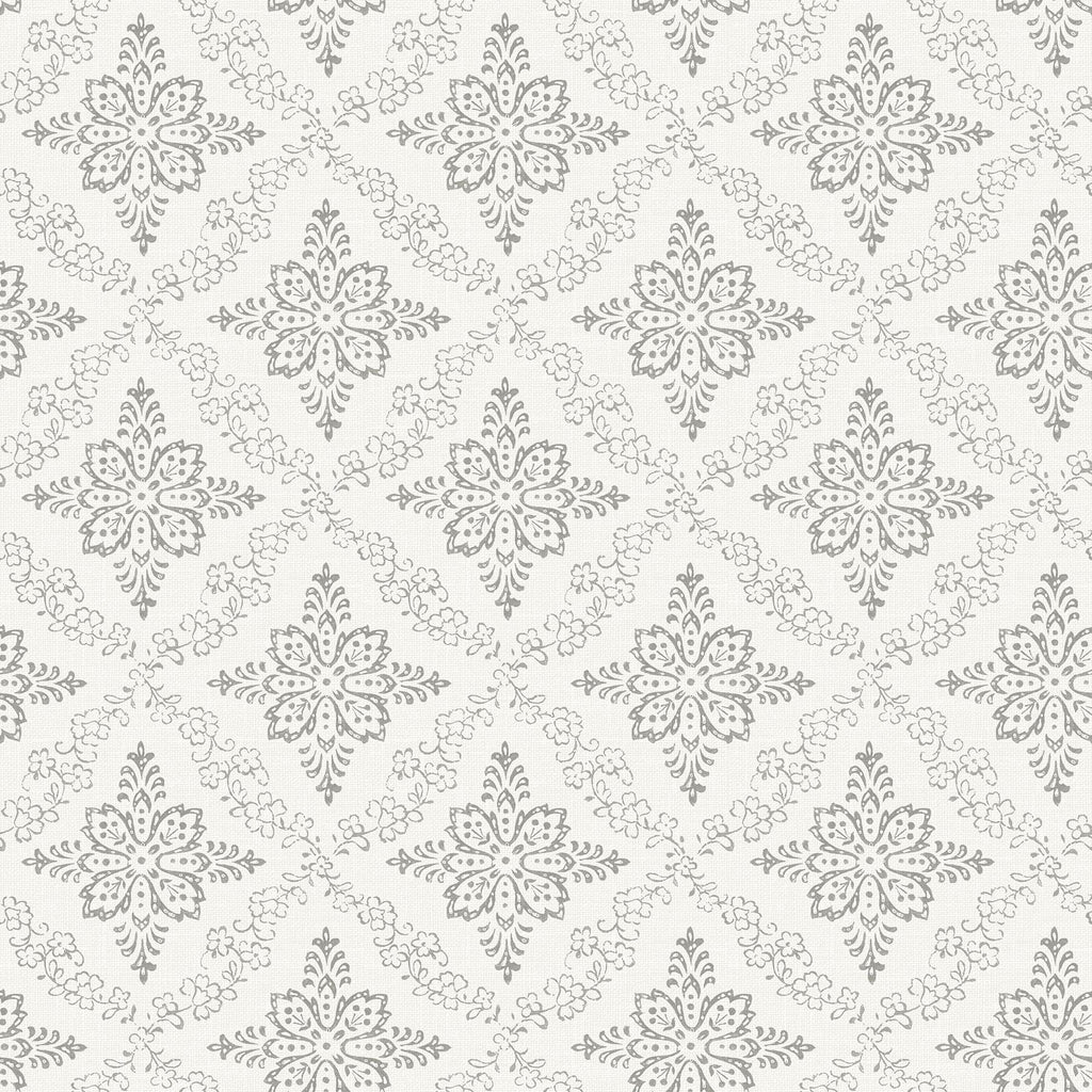 Brewster Home Fashions Wynonna Geometric Floral Light Grey Wallpaper