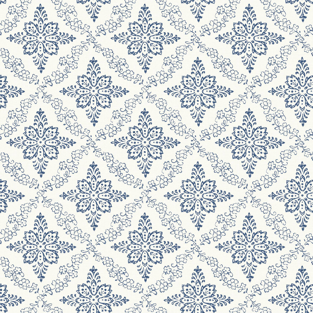 Brewster Home Fashions Wynonna Geometric Floral Navy Wallpaper