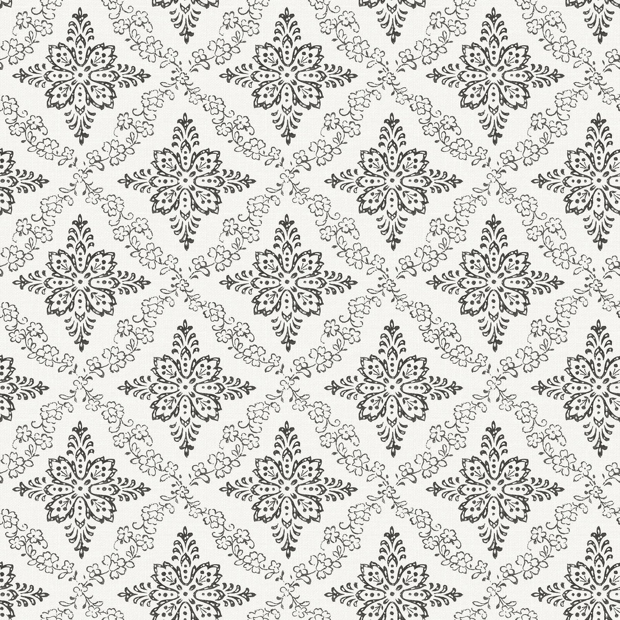 Brewster Home Fashions Wynonna Black Geometric Floral Wallpaper
