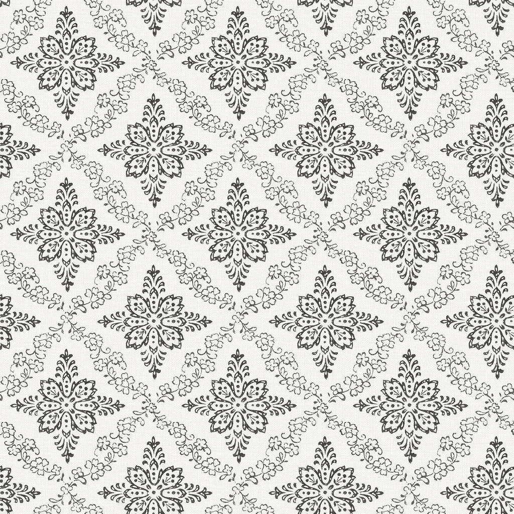 Brewster Home Fashions Wynonna Black Geometric Floral Wallpaper