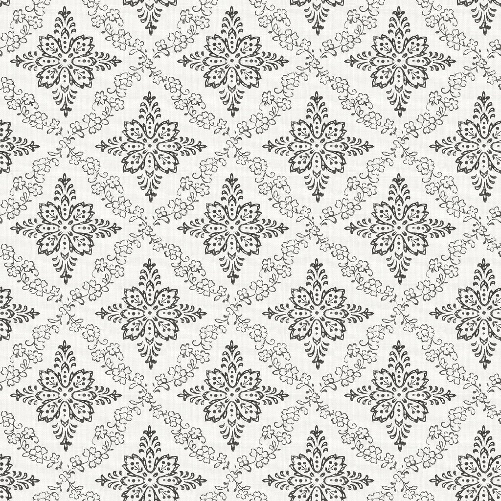 Brewster Home Fashions Wynonna Geometric Floral Black Wallpaper