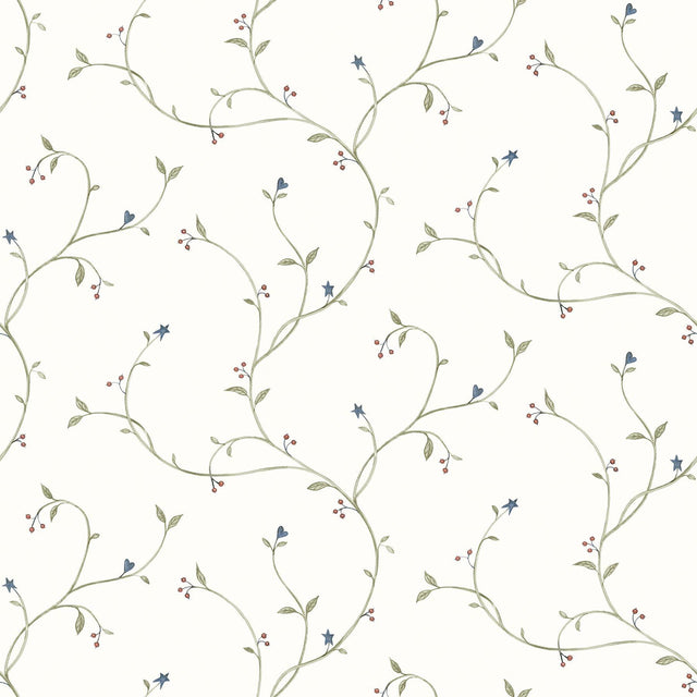 Brewster Home Fashions Kurt Green Tin Star Trail Wallpaper
