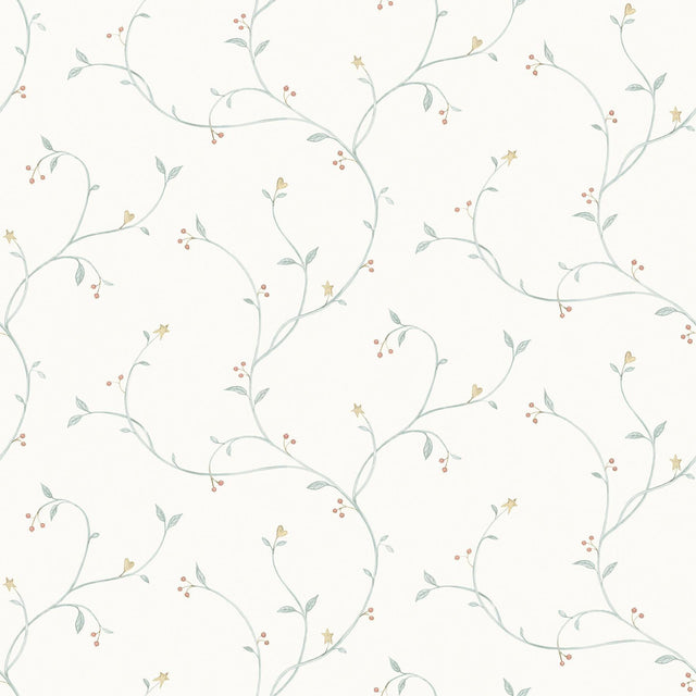 Brewster Home Fashions Kurt Light Green Tin Star Trail Wallpaper