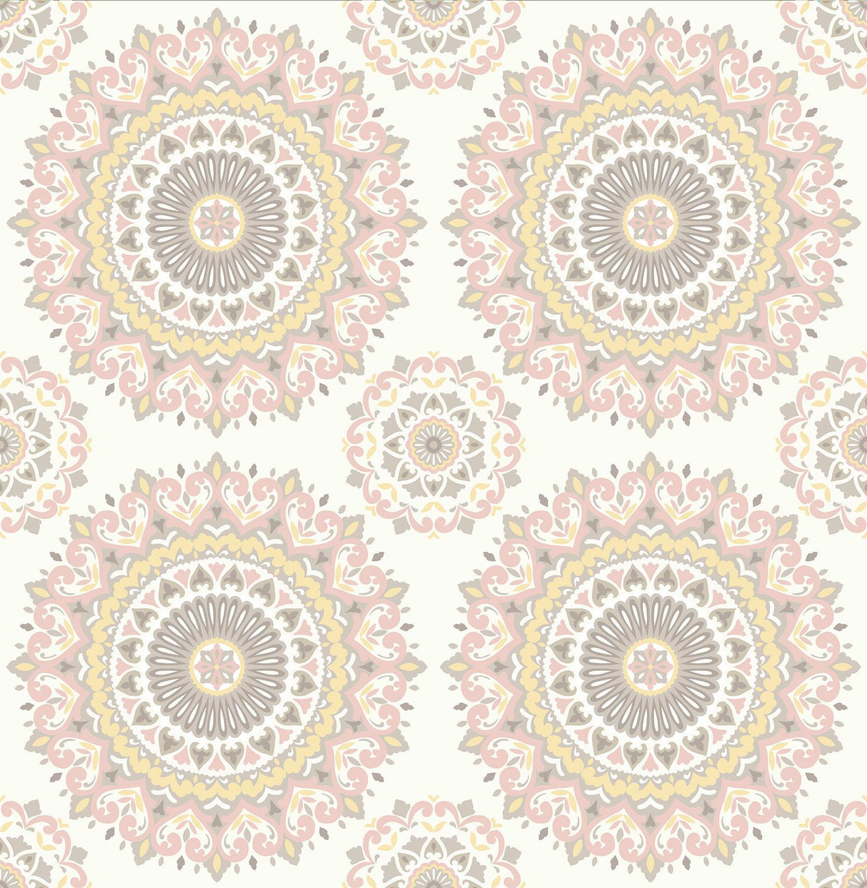 Brewster Home Fashions Priya Blush Medallion Wallpaper