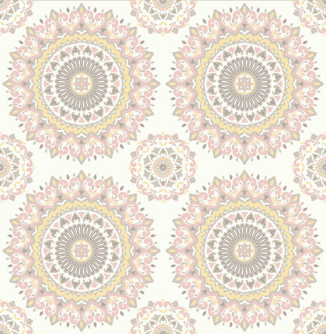 Brewster Home Fashions Priya Blush Medallion Wallpaper