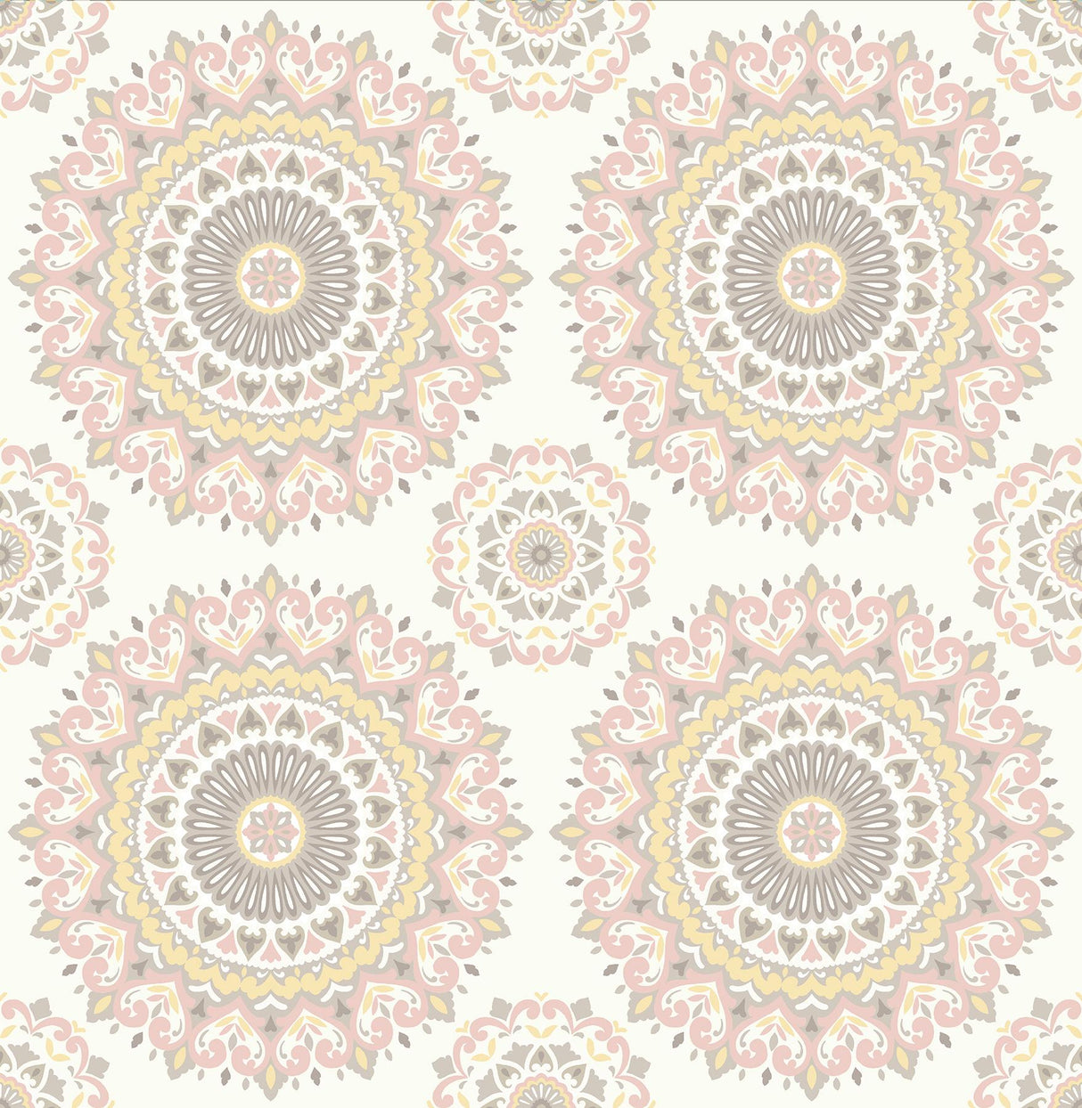 Brewster Home Fashions Priya Medallion Blush Wallpaper