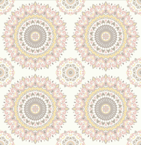 Brewster Home Fashions Priya Medallion Blush Wallpaper