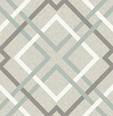 Brewster Home Fashions Tuvalu Taupe Plaid Wallpaper