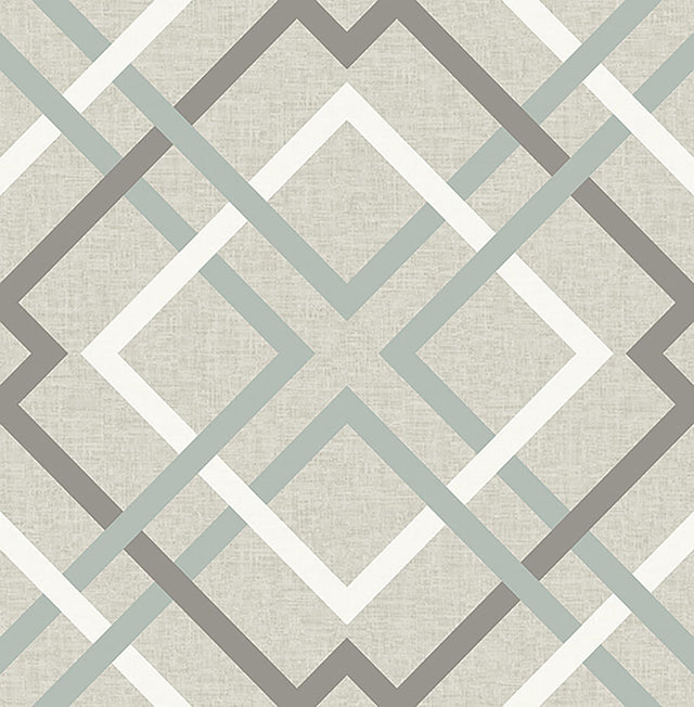 Brewster Home Fashions Tuvalu Taupe Plaid Wallpaper