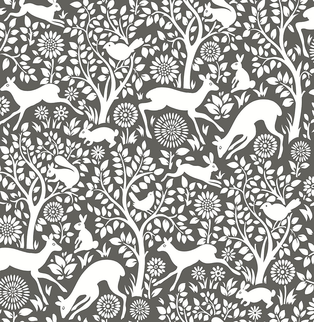 Brewster Home Fashions Seeger Charcoal Meadow Wallpaper