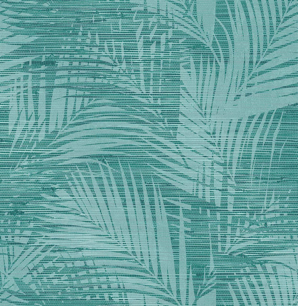 Brewster Home Fashions Motmot Turquoise Palm Wallpaper