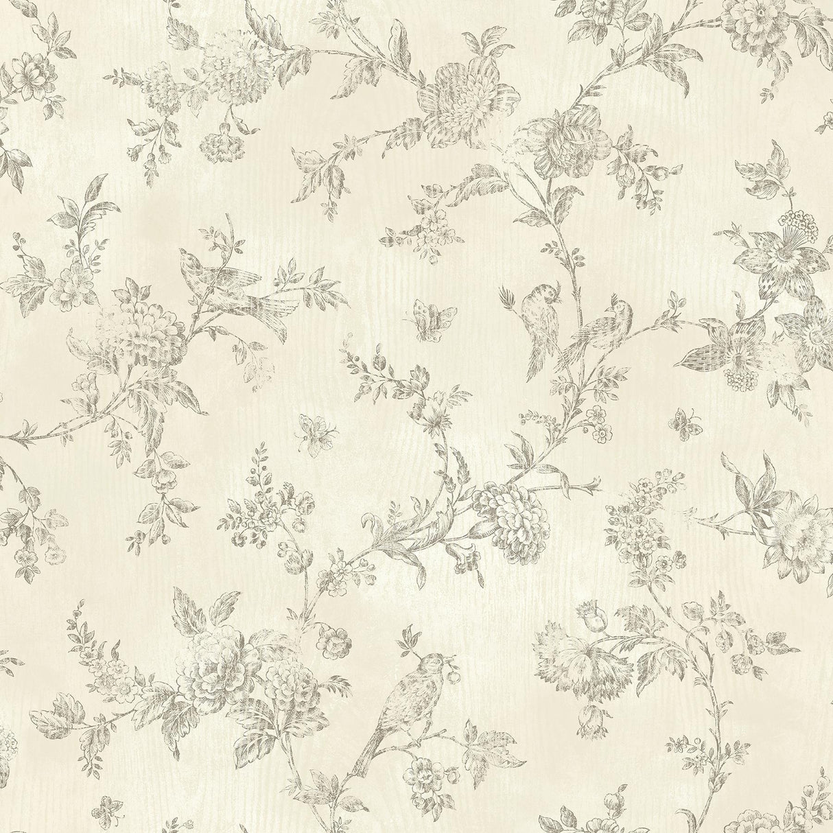 Brewster Home Fashions Singapore Cream Toile Wallpaper