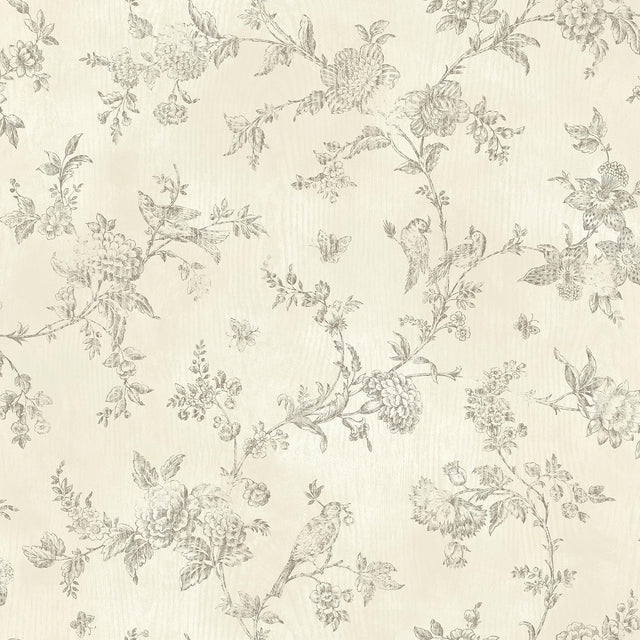 Brewster Home Fashions Singapore Cream Toile Wallpaper