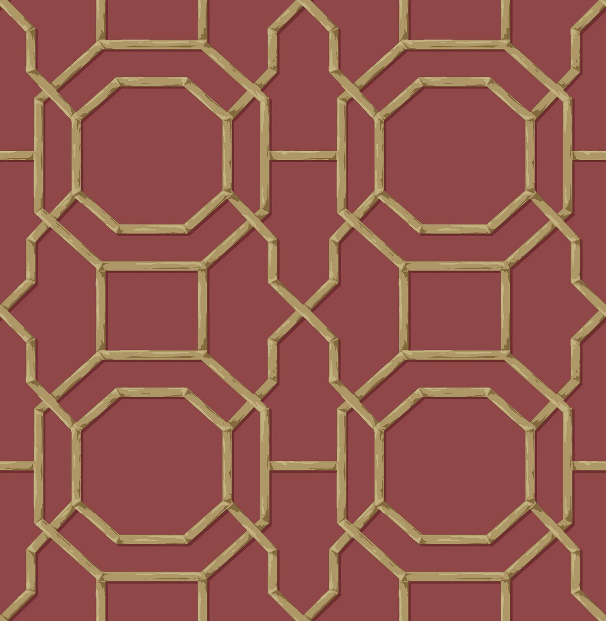 Brewster Home Fashions Rumi Red Trellis Wallpaper