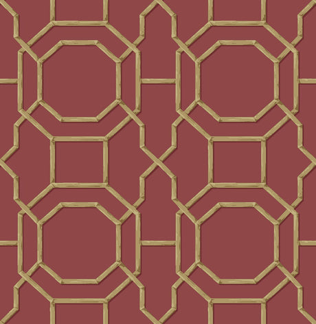Brewster Home Fashions Rumi Red Trellis Wallpaper