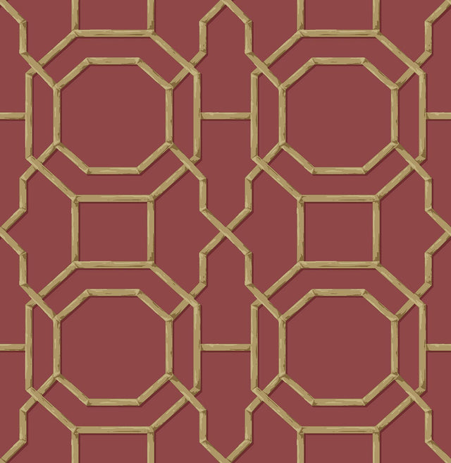 Brewster Home Fashions Rumi Red Trellis Wallpaper
