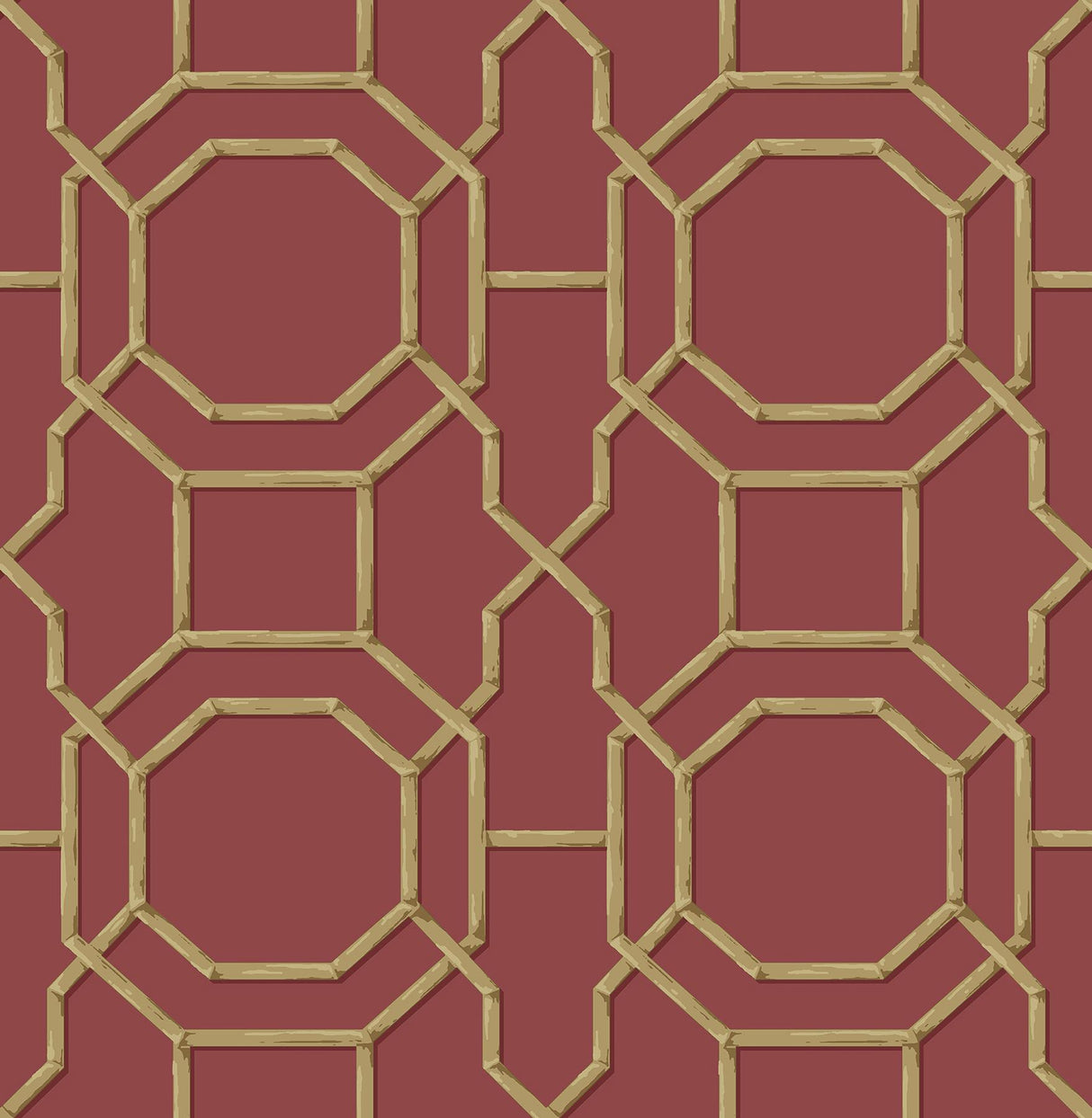 Brewster Home Fashions Rumi Trellis Red Wallpaper