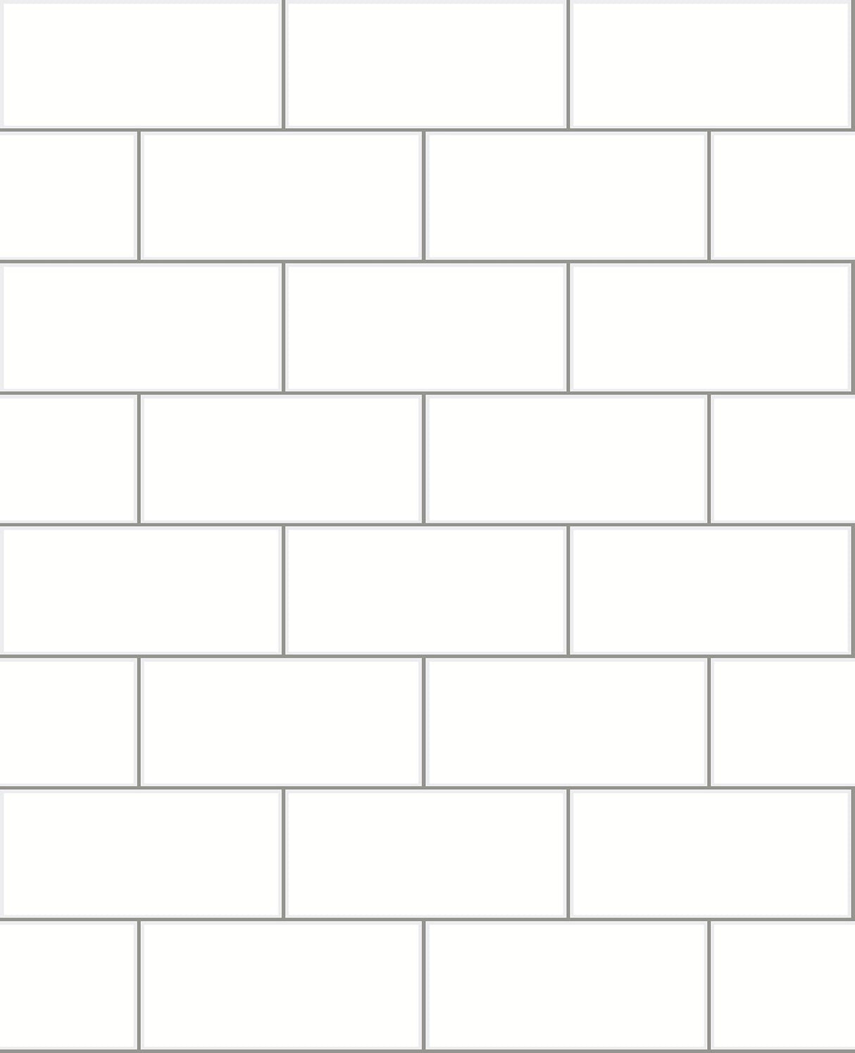 Brewster Home Fashions Parkway Subway Tile Off-White Wallpaper