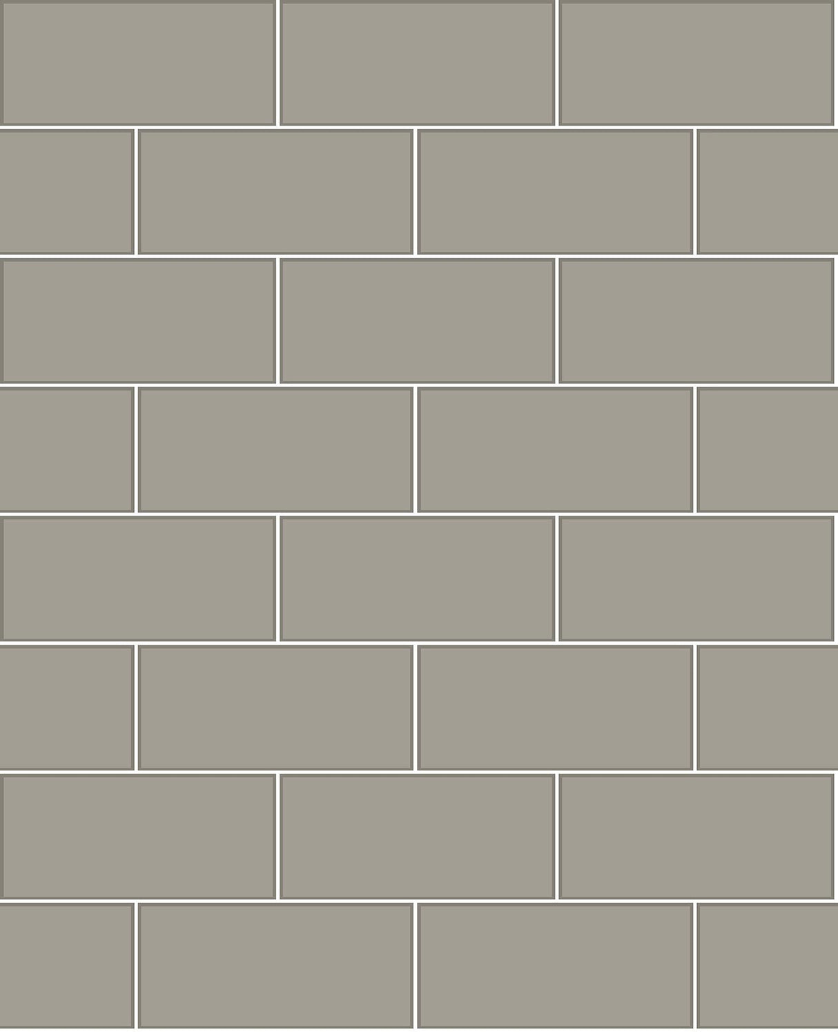 Brewster Home Fashions Parkway Grey Subway Tile Wallpaper