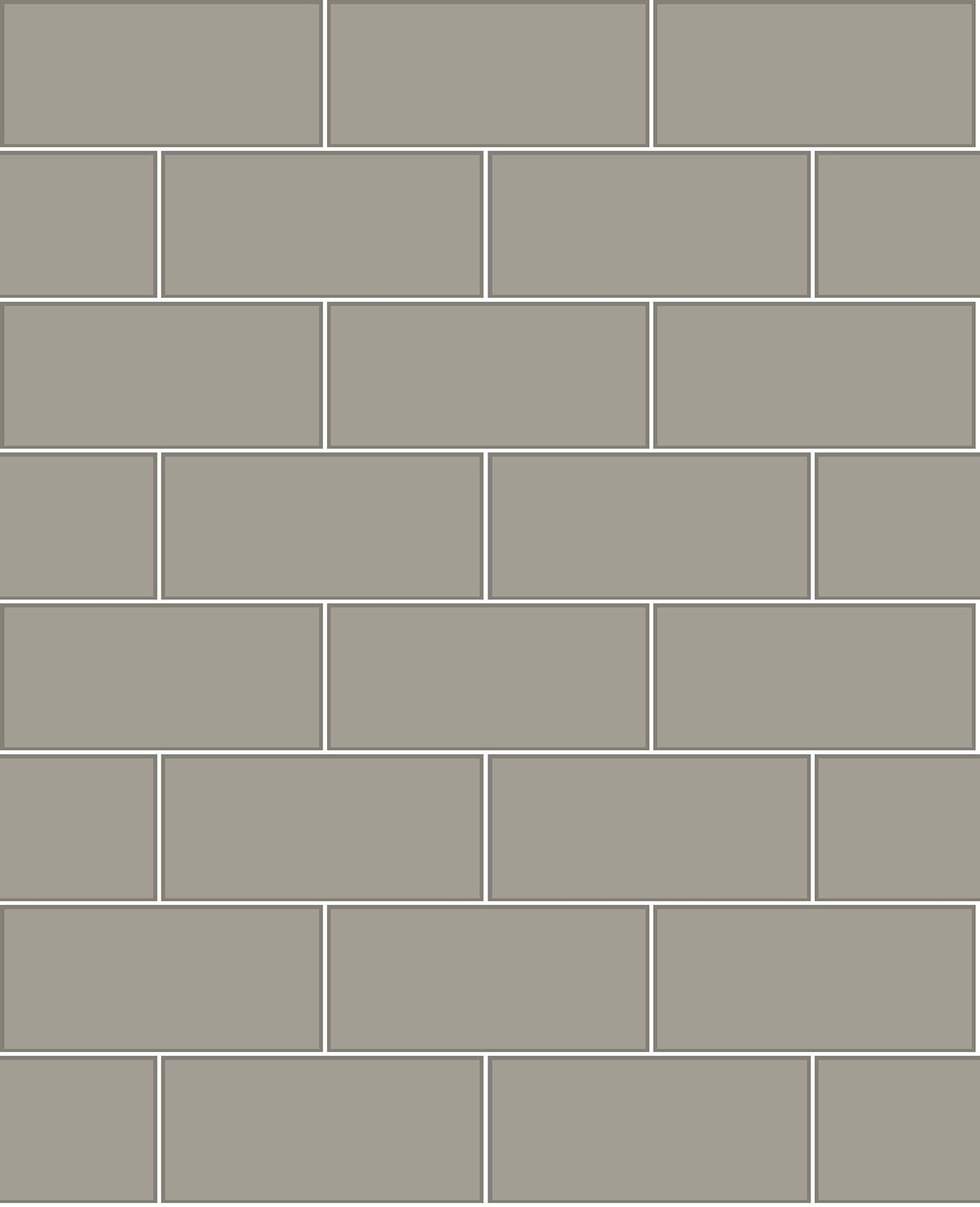 Brewster Home Fashions Parkway Subway Tile Grey Wallpaper