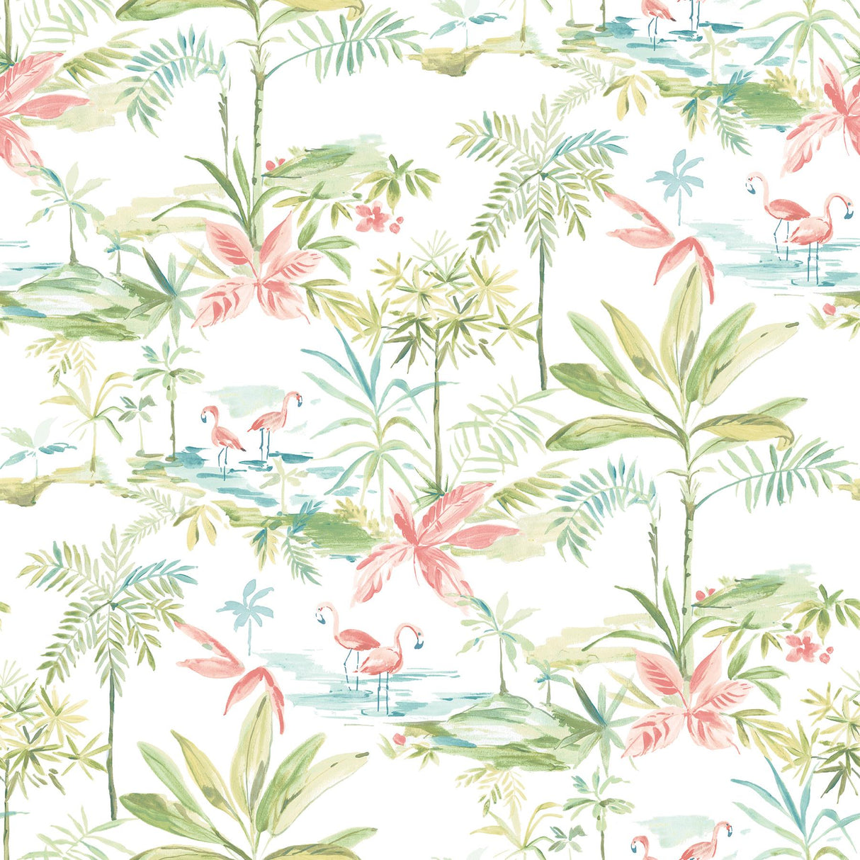 Brewster Home Fashions Ibis Lagoon Green Wallpaper