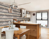 Brewster Home Fashions Dustin Grey Wood Wallpaper