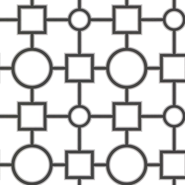 Brewster Home Fashions Geovine Black Geometric Wallpaper