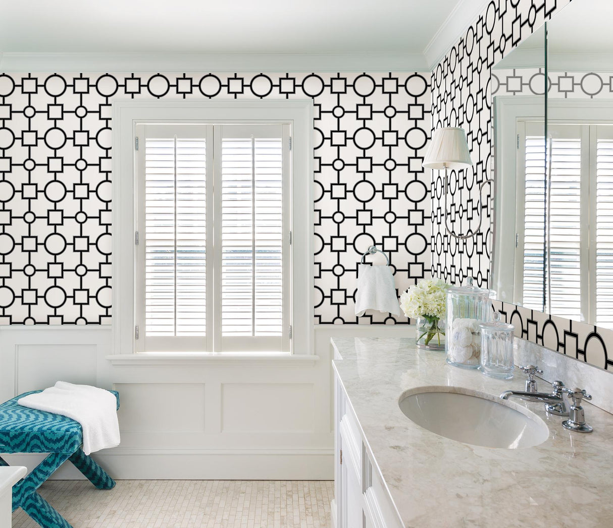 Brewster Home Fashions Geovine Black Geometric Wallpaper