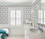 Brewster Home Fashions Geovine Black Geometric Wallpaper