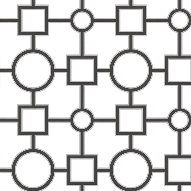 Brewster Home Fashions Geovine Black Geometric Wallpaper